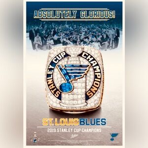 NEW!💯 ST.LOUIS BLUES🏒💥8.5x11 ULTRA PREMIUM GLOSSY 2019 CHAMPIONSHIP🏆POSTER🤩